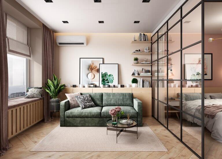 Phối Cảnh 3D Nội Thất Căn Hộ 40m2 Đẹp Cuốn Hút