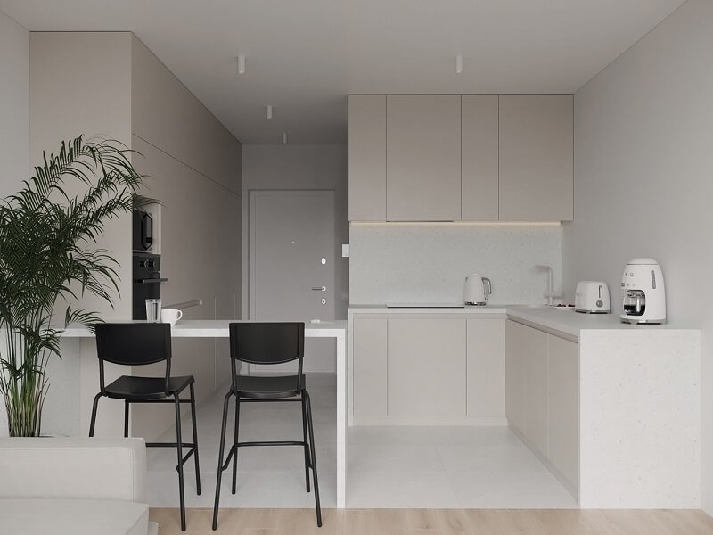 Thiết Kế Nội Thất Căn Hộ Tone Màu Đen Trắng Hiện Đại