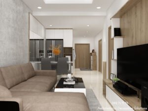 Thiết kế nội thất căn hộ 2PN chung cư Lavita Charm Thủ Đức