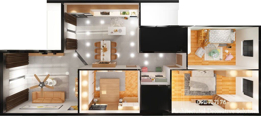 Thiết Kế Nội Thất Căn Hộ Dùng Gỗ Công Nghiệp Tại Bình Dương