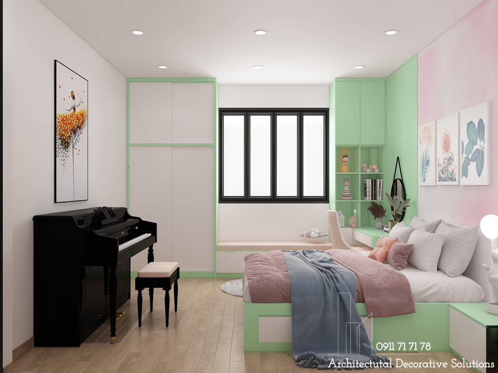 Thiết kế nội thất nhà phố 2 phòng ngủ đẹp tuyệt vời