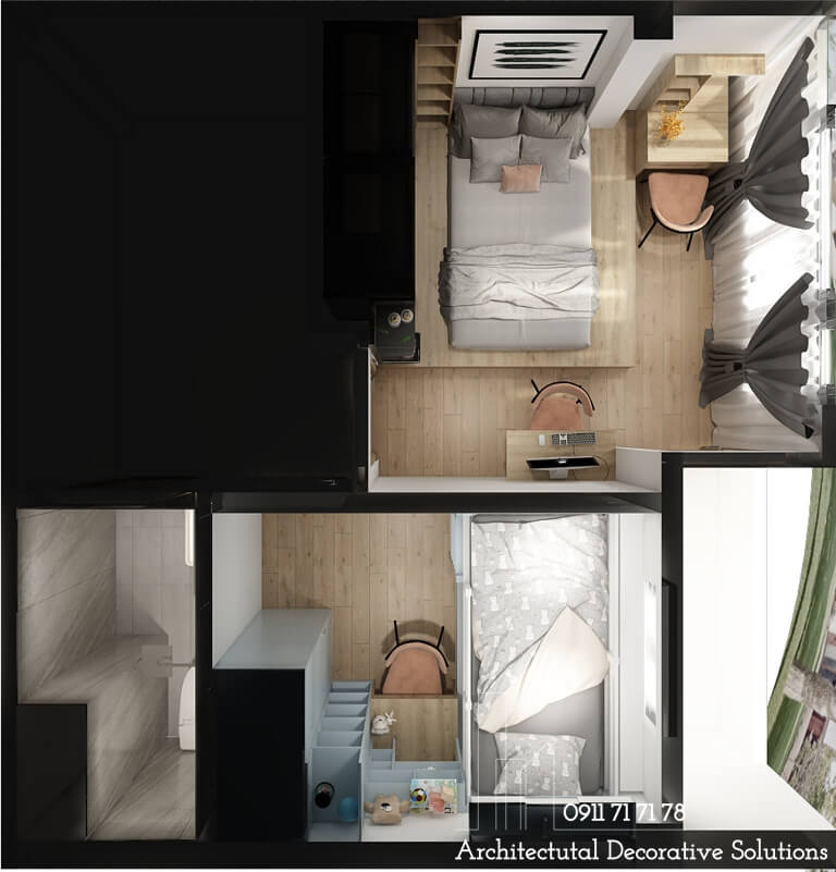Thiết Kế Nội Thất Căn Hộ 4 Phòng Ngủ Tiện Nghi Hiện Đại