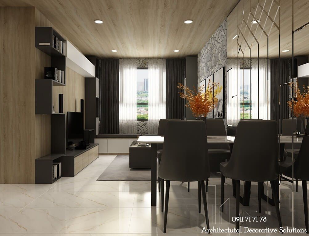 Thiết kế nội thất căn hộ chung cư 1 phòng ngủ Orchard Garden
