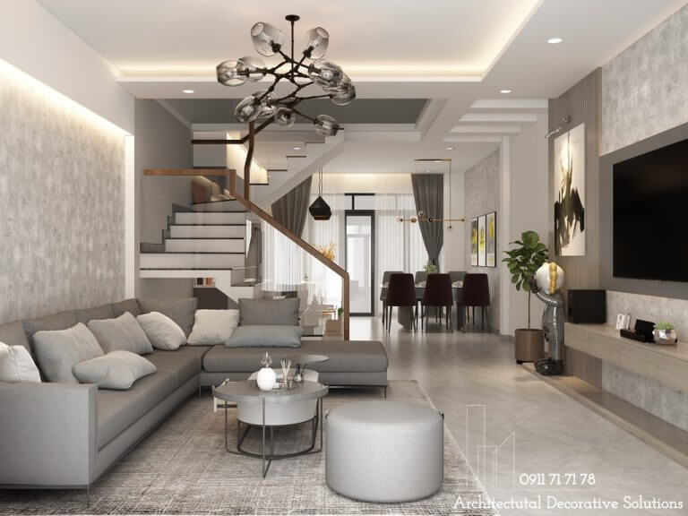 Thiết kế nội thất nhà phố 2 phòng ngủ đẹp