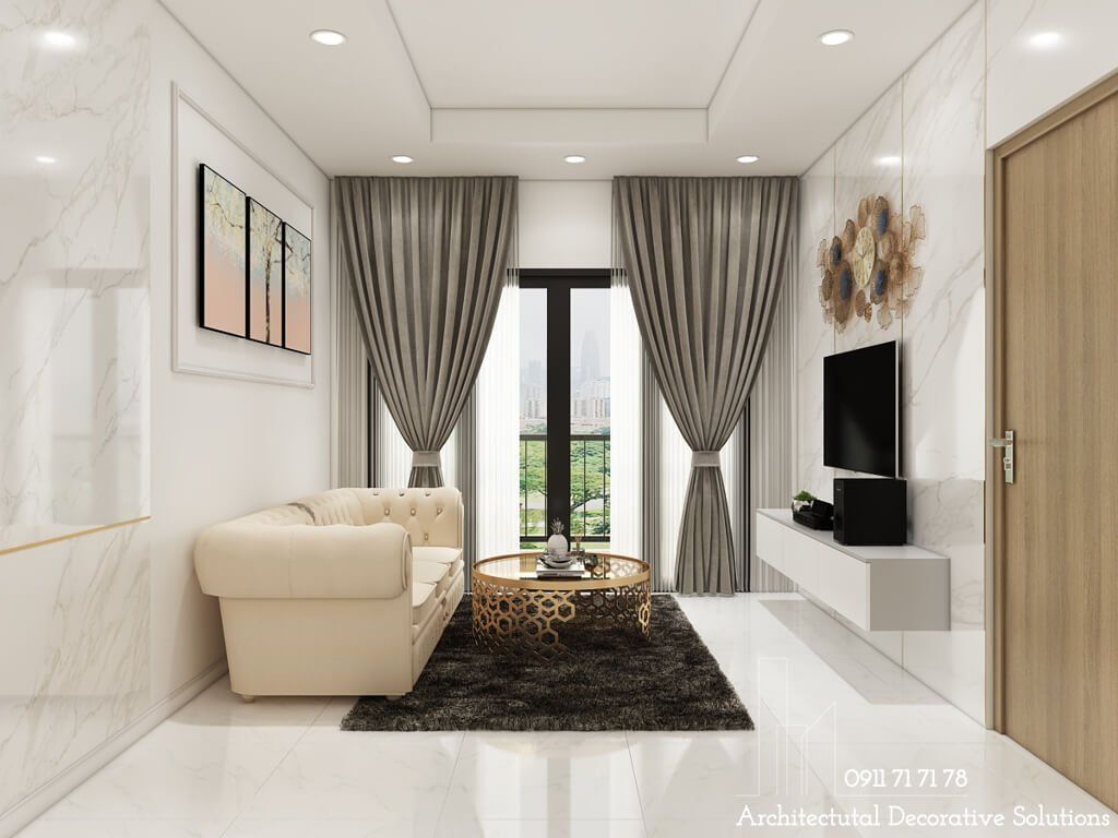 Thiết kế nội thất chung cư 2PN tiện nghi tại Bình Dương