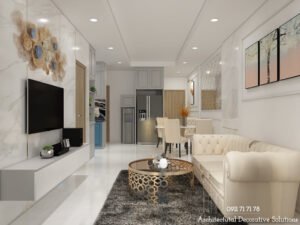 Thiết kế nội thất chung cư 2PN tiện nghi tại Bình Dương