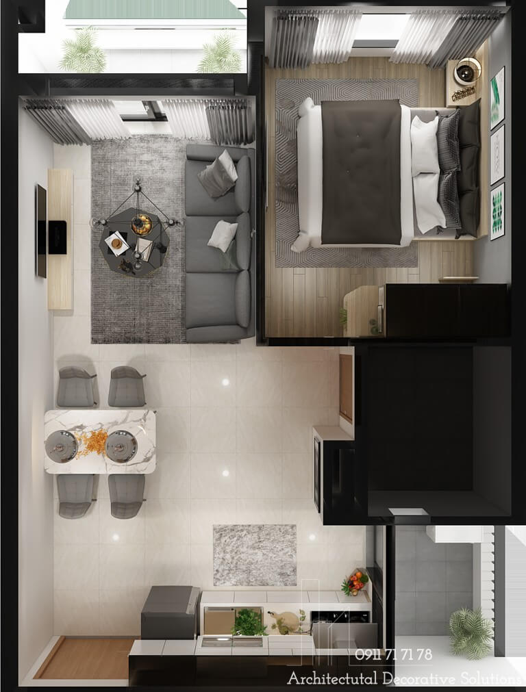 Thiết Kế Nội Thất Chung Cư Compass One Đẹp Hiện Đại