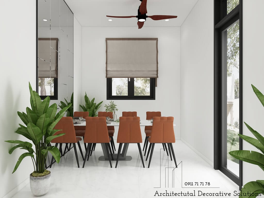 Thiết Kế Nhà Phố Với Nội Thất Màu Cam Sang Trọng