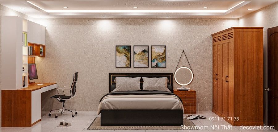 Nội thất phòng ngủ master sang trọng tại Nhà Bè