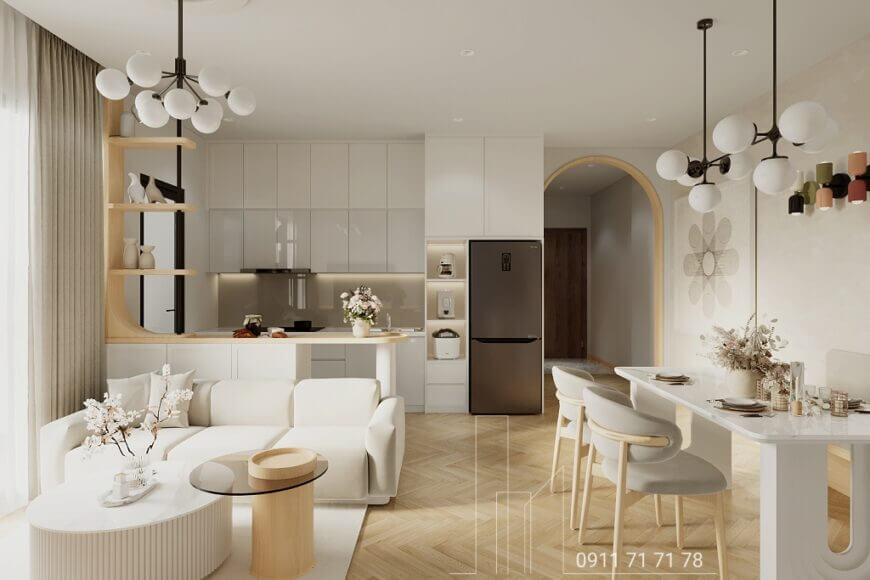 Thiết kế nội thất chung cư D'Lusso 2PN hiện đại tại Quận 2 TP.HCM