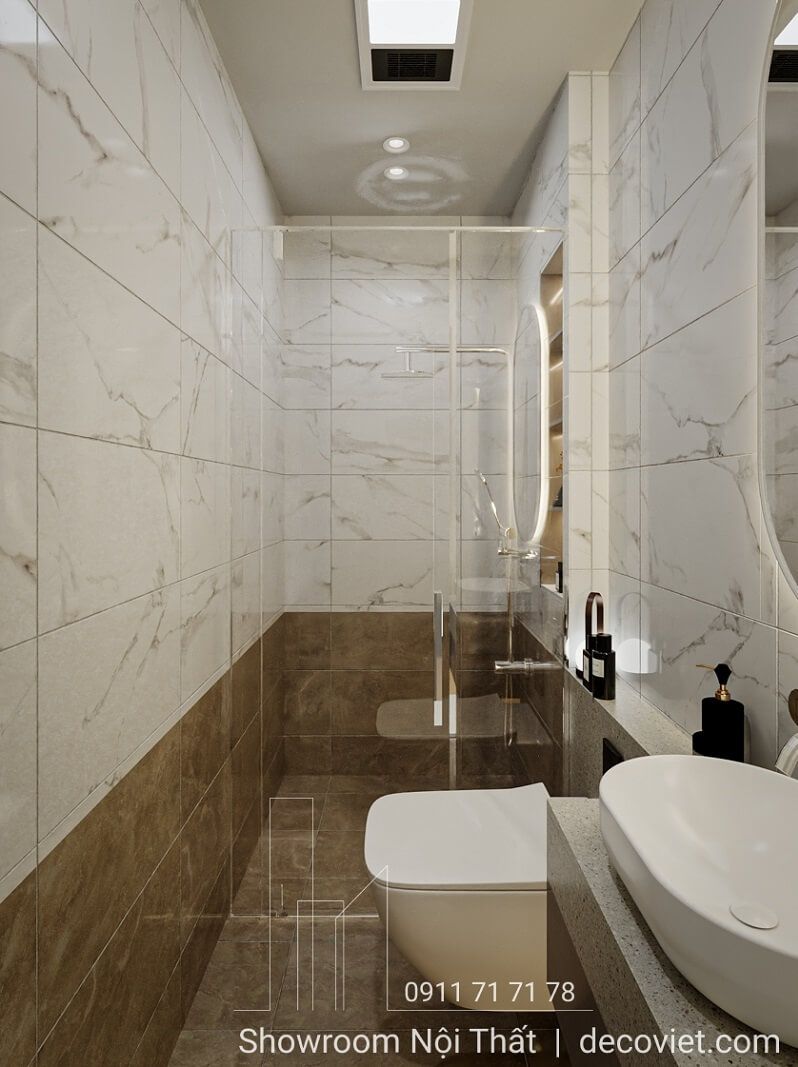 Phòng tắm hiện đại nội thất nhà phố Gò Vấp 120m2 2PN