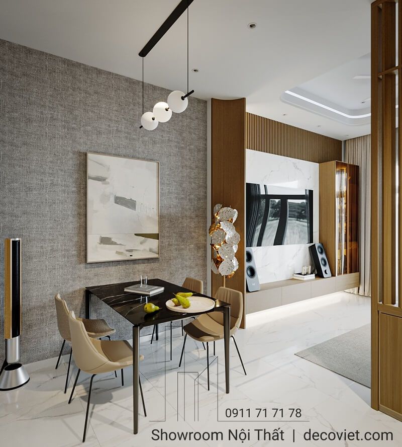 Thiết kế bàn ăn liền kề phòng khách