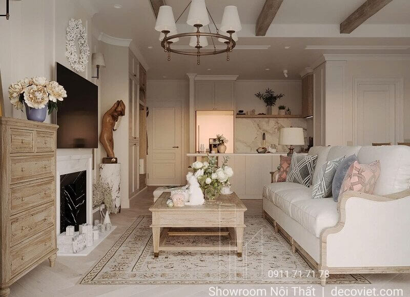 Thiết kế nội thất chung cư 2 phòng ngủ Sunrise Thủ Dầu Một sang trọng hiện đại