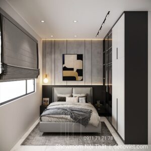 Phòng ngủ phụ nhà phố Quận 7 hiện đại sang trọng