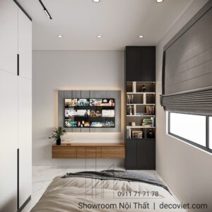 Góc học tập trong phòng ngủ phụ nhà phố Quận 7