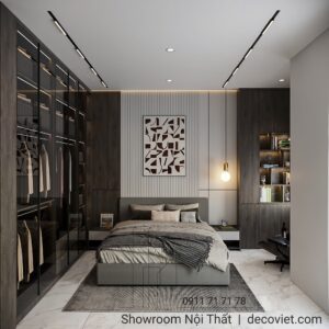 Phòng ngủ master nhà phố Quận 7 sang trọng hiện đại