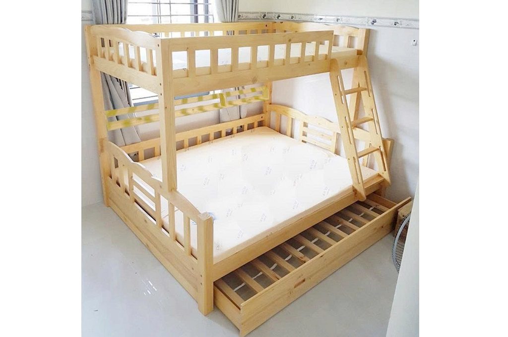 Giường Tầng Gỗ Cho Bé 438T