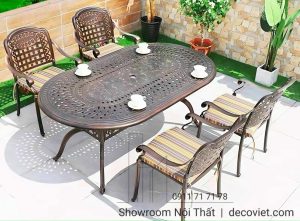 Bàn 4 Ghế Nhôm Đúc Sân Vườn 2038T