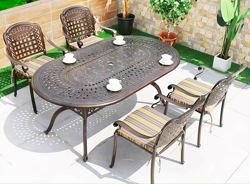 Bàn 4 Ghế Nhôm Đúc Sân Vườn 2038T