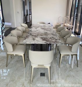 Bàn Ăn 10 Ghế Mặt Đá Cao Cấp 2931S