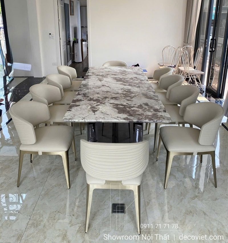 Bàn Ăn 10 Ghế Mặt Đá Cao Cấp 2931S