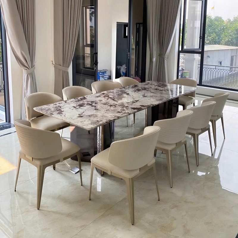 Bàn Ăn 10 Ghế Mặt Đá Cao Cấp 2931S