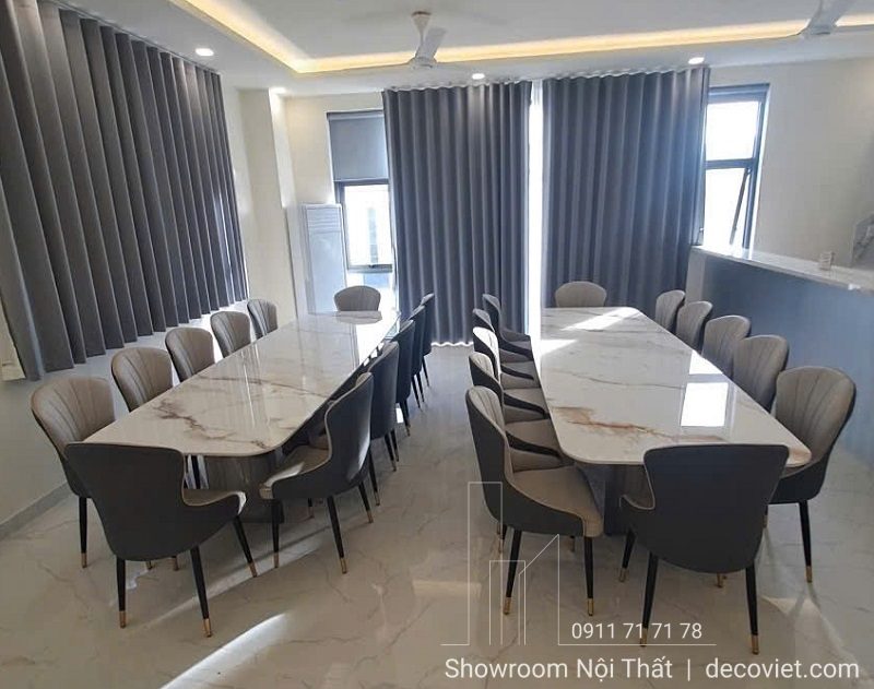 Bàn Ăn 12 Ghế Mặt Đá 3m2 2738S