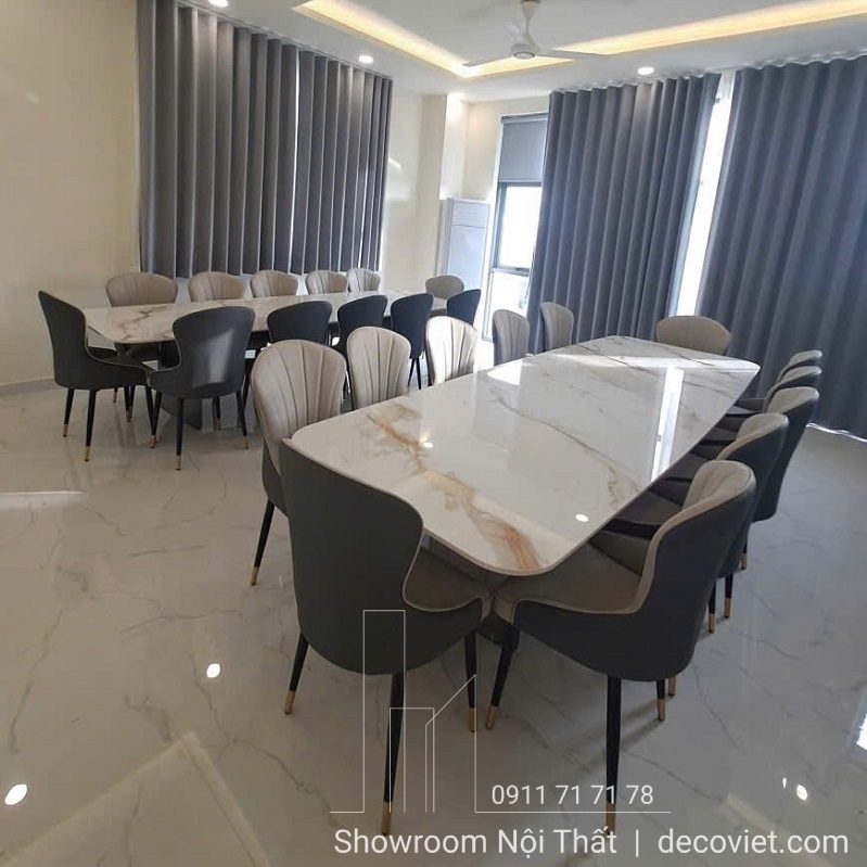 Bàn Ăn 12 Ghế Mặt Đá 3m2 2738S