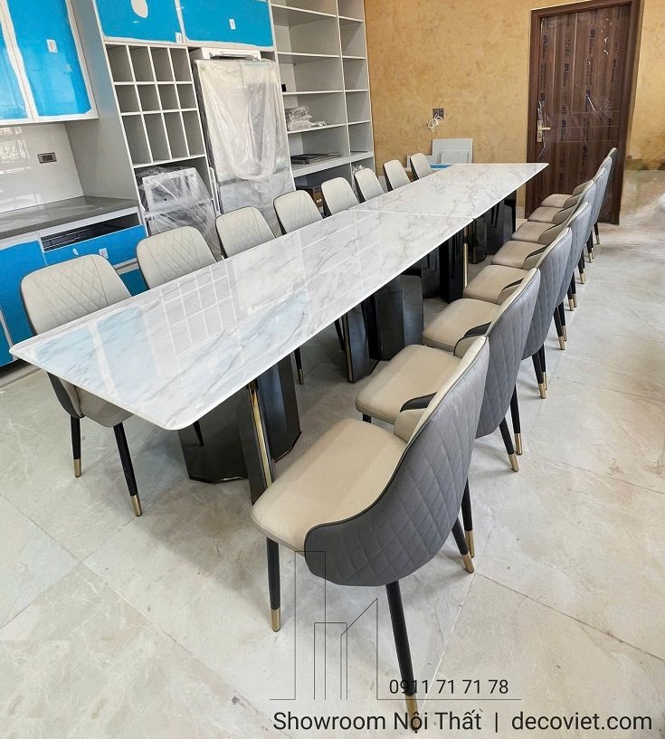Bàn Ăn 16 Ghế Mặt Đá Cẩm Thạch 2820S