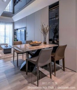 Bàn Ăn 4 Ghế Mặt Đá 2475S