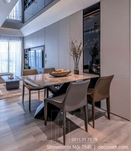 Bàn Ăn 4 Ghế Mặt Đá 2475S