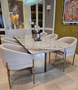 Bàn Ăn 6 Ghế Cao Cấp Mặt Đá 2799S