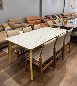 Bàn Ăn 6 Ghế Gỗ Mặt Đá 2934S