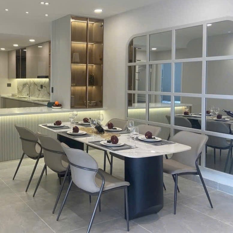 Bàn Ăn 6 Ghế Mặt Đá 2636S