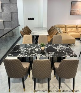 Bàn Ăn 6 Ghế Mặt Đá Cao Cấp 2550S
