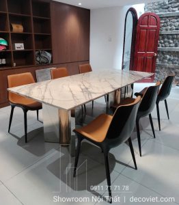 Bàn Ăn 6 Ghế Mặt Đá Cao Cấp 2645S