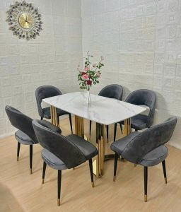 Bàn Ăn 6 Ghế Mặt Đá Đẹp 2412S