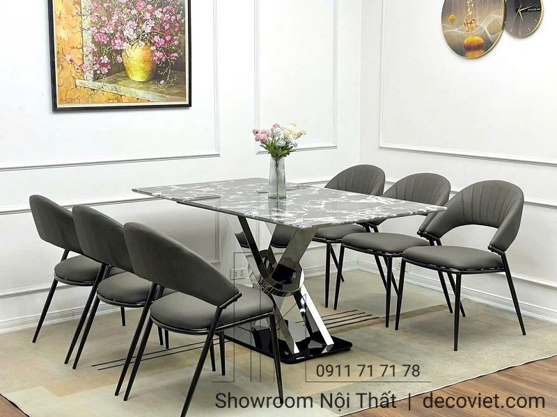 Bàn Ăn 6 Ghế Mặt Đá Hiện Đại 2399S