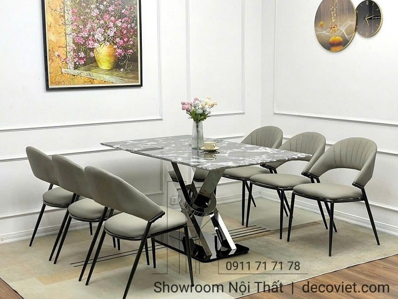 Bàn Ăn 6 Ghế Mặt Đá Hiện Đại 2399S