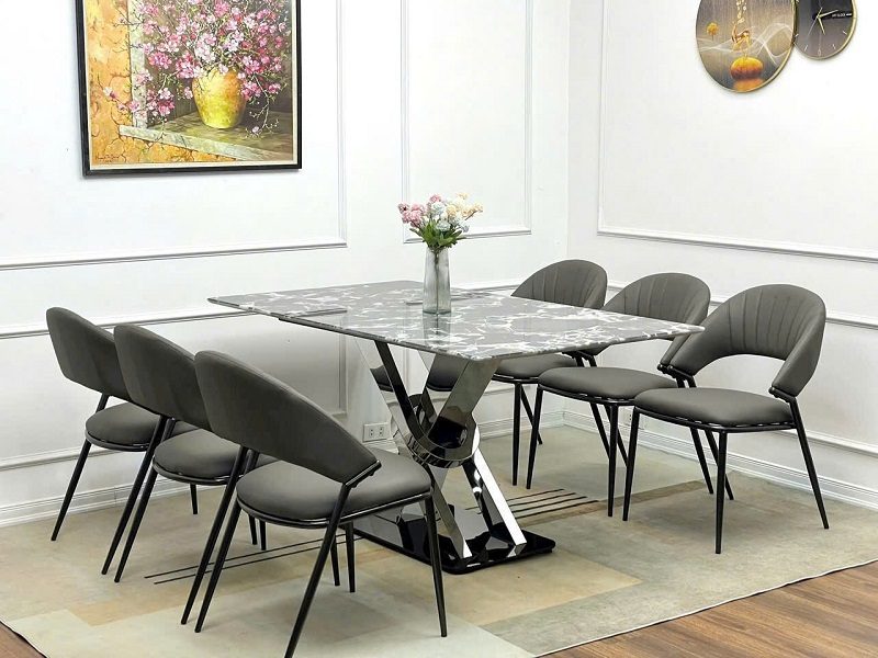 Bàn Ăn 6 Ghế Mặt Đá Hiện Đại 2399S