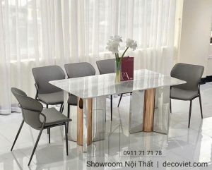 Bàn Ăn 6 Ghế Mặt Đá Hiện Đại 2506S