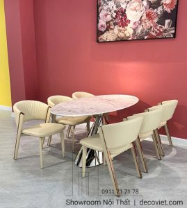 Bàn Ăn 6 Ghế Mặt Đá Nhập Khẩu 2519S