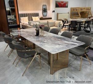 Bàn Ăn 8 Ghế Cao Cấp Mặt Đá Tự Nhiên 2885S