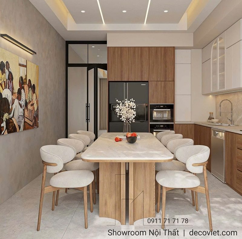 Bàn Ăn 8 Ghế Gỗ Hiện Đại 2690S