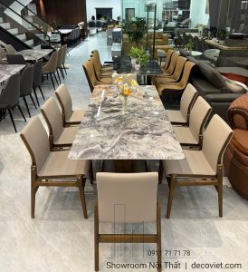 Bàn Ăn 8 Ghế Gỗ Sồi Nga Cao Cấp 2733S