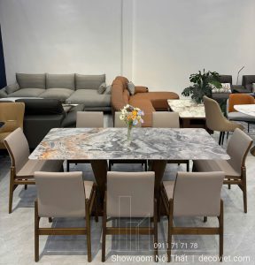 Bàn Ăn 8 Ghế Gỗ Sồi Nga Cao Cấp 2733S