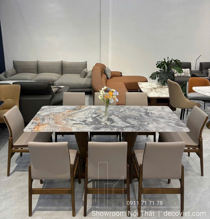 Bàn Ăn 8 Ghế Gỗ Sồi Nga Cao Cấp 2733S