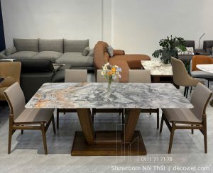 Bàn Ăn 8 Ghế Gỗ Sồi Nga Cao Cấp 2733S
