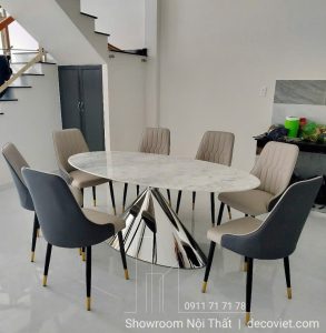 Bàn Ăn 8 Ghế Mặt Đá Cao Cấp 2432S
