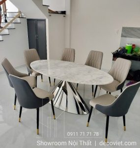 Bàn Ăn 8 Ghế Mặt Đá Cao Cấp 2432S